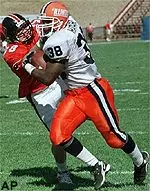 Running back Steve Havard<br>pulls away from Indiana<br>safety Mike McGrath in<br>the second quarter Saturday.