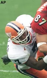 Indiana's Aaron Halterman (87) is tackled by Illinois' Muhammad Abdullah during the second quarter.