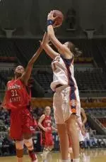 Iveta Marcauskaite is on pace to break the mark she set last year for single-season field-goal shooting, she has a .611 percentage through eight games.
