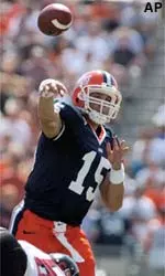 Kurt Kittner completes a pass in Illinois' victory over Northern Illinois Saturday.
