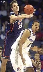 Illinois center Nick Smith swats a rebound away from Memphis forward Duane Erwin, Saturday.