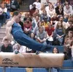 Jonathon Plante took the individual title on the pommel horse.