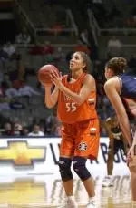 Cindy Dallas recorded her sixth straight double-double against the Hawkeyes.