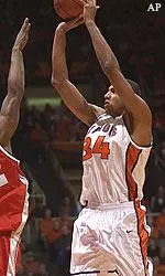 Senior Brian Cook scored a career-high 31 points against Wisconsin, Saturday.
