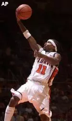 Dee Brown skies on a breakaway for two of his 23 points.