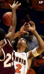 Brian Randle and Maryland-East Shore's Brandon Wilson battle for the ball during the second half.