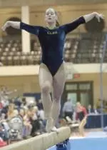 Ashley Williams won the balance beam, uneven bars and all-around on Saturday night. Her all-around score of 39.350 equaled the school record.