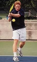 Senior Alex Hobson (pictured) teamed with Michael Calkins to win at No. 3 doubles against Wisconsin Friday evening.