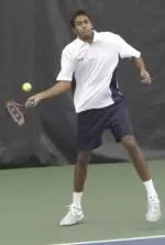 Freshman Rajeev Ram, down 5-2 in the first set, won 11 consecutive games to take the No. 1 singles match, 7-5, 6-0.