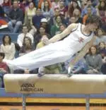 Ben Newman won the pommel horse at the Windy City Invite with a career-best score of 9.800.
