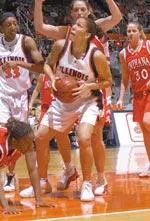 Cindy Dallas was all over the glass as she collected a career-high 18 rebounds vs. Mississippi State.
