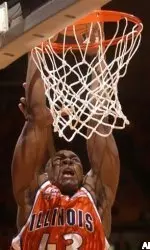 Roger Powell dunks the ball during first half action against Wake Forest at Assembly Hall.