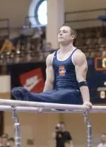Junior Adam Pummer captured the parallel bars title at the Taipei International Invitational in Taipei, Taiwan over the weekend.