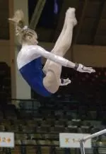 Cara Pomeroy (pictured) and Ashley Williams will compete at the National Collegiate Gymnastics Championships this weekend in Los Angeles.