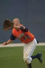 Sarah Baumgartner saved a home run with a play in left field vs. Penn State