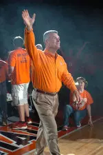 Coach Bruce Weber is introduced at Illini Basketball Madness.