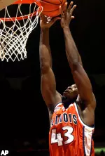 Roger Powell dunks the ball against Northwestern during the first half.