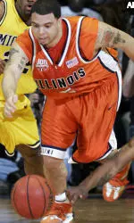 Deron Williams chases a loose ball in the first half of the Illini victory Tuesday night.