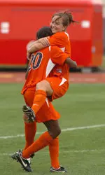 Jackie Santacaterina had plenty to celebrate against No. 17 Purdue, as she scored her first career goal - the game-winner - in Illinois' 2-0 win.