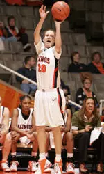 Lori Bjork hit six three-pointers and scored a game-high 26 points in Friday's 86-30 win over Clarion.