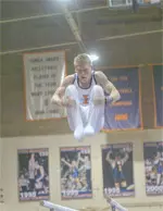 Justin Spring won the All-Around title at the Big Ten Championships.