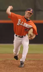 Jake Stewart earned the win after throwing five innings of one-run, five-hit ball, striking out two and walking one as Illinois beat Northwestern 3-1 in seven innings.