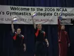 Haagensen (left) and Spring (center) finished fourth and second, respectively, in the all-around at the 2006 NCAA Championships.