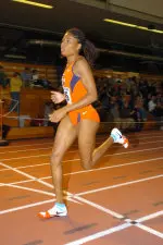 Carlene Robinson ran a personal best to win her heat and qualify for the finals in the 400-meter hurdles.