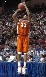Rich McBride pours in 15 points against Wisconsin (File Photo).