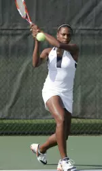 Freshman Kristina Minor stormed back in her singles match, but fell short in the end at No. 5 singles.