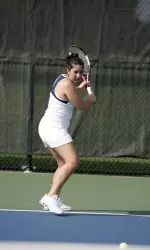 Senior Emily Wang went the distance, prevailing in a three-set thriller against Michigan State's Marianne Eelens.