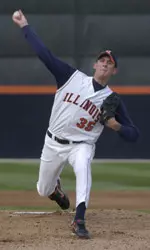 Freshman Kevin Manson earned the win with five strikeouts in five innings of work in Illinois' 9-3 win over Blackburn