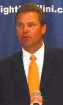 Head coach Dan Hartleb helped announce the negotiations to bring a Frontier League team to Illinois Field by the 2009 season.