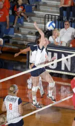 Johannah Bangert moved into second in the nation in blocks