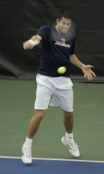 Junior Marc Spicijaric clinches the win for Illinois against No. 15-seeded Washington, 4-1.