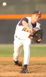 Junior right-hander Aaron Martin tossed a complete-game shutout, scattering eight hits and striking out a career-high five as Illinois defeated Maryland-Baltimore County, 5-0.