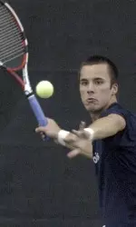 Sophomore Billy Heiser tops No. 123 Omar Altmann at No. 3 singles in Illinois' dual loss today.