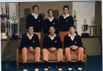 The 1988 team consisted of (front row, l-r): Kevin Fairfied, Coach Ed Beard, Mike Small, (back row l-r) Steve Stricker, Don Edwards, and Heath Crawford