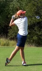Freshman Samantha Sloan won her singles match 7 & 6 and teamed up with Nora Lucas to win her four-ball match.