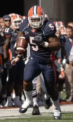 Mikel LeShoure scored both Illini touchdowns