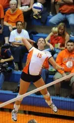 Senior Kylie McCulley tied a career-high 22 kills in a dramatic five-set victory over No. 6 Michigan.