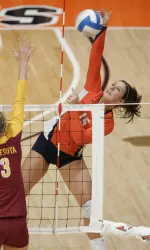 Kylie McCulley had 16 kills and 10 digs vs. Indiana