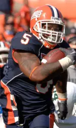 Mikel LeShoure ran for 184 yards on 11 carries for Illinois.