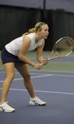 Junior Megan Fudge is now 8-0 in dual matches this season.