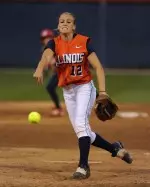 Freshman pitcher Monica Perry picked up her first collegiate victory, allowing just two runs in seven innings of work.