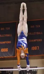 Freshman Kelsey Joannides scored a personal-best 39.125 to win the all-around crown and lead Illinois to the Chicago Style Invite title.