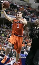 Trent Meacham goes up for a basket against Purdue forward JaJuan Johnson.