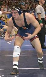 Top-seeded and second-ranked Mike Poeta scored a 19-4 technical fall in his quarterfinal match to advance to this evening's semifinals.