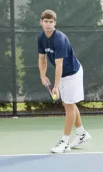 The doubles play of freshman Ruan Roelofse (pictured) and Dennis Nevolo got the Illini off to early lead, securing the doubles point for the Illini this afternoon.