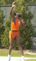 Junior Aja Evans will compete in the shot put final on Thursday at the NCAA Championships.
